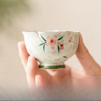 Grass and Grass Grey Daisy Flower Bud Cup Tea Cup Ceramic Master Cup Single Cup Household Kung Fu Tea Set Tasting Cup Tea Jar 40ml