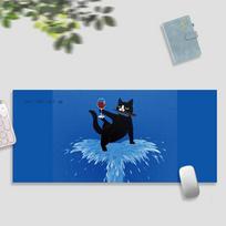 Simple cat computer mouse pad super large precision lock edge mousepads keyboard e-sports anti-slip desk pads thickened 400X800X2MM