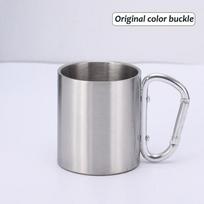 200 ml lauko stovyklavimo puodelis nerūdijančio plieno puodelis keliaujantis su karabine rankena Kavos arbatos puodelio indų rinkinys lauke 150-200ml