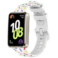 Soft Printed Silicone Strap For Huawei Band 10 Sports Smartwatch Comfortable Bracelet Belt For Huawei band 9/8 Correa Accessory For Huawei Band 10 balta