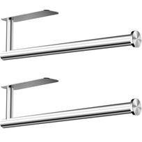 ABBY-2X Paper Towel Holder- Self Adhesive Or Drilling Und Er Cabinet Sticky Paper Towel Holder Wall Mount sidabras