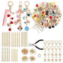 ABBY-Charms Lip Gloss Keychain Making Kit-325Pcs 20 Keychain Clips For Jewelry Making Supplies
