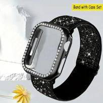 Band+Case for Apple Watch 45mm 41mm 40mm 44mm Screen Protector for Women Bracelet for IWatch 9 8 7 6 SE 5 4 3 Watch Accessories 40mm juoda
