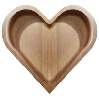 ABBY-Heart Shaped Wooden Bowl Decorative Fruit Tray Stackable Snack Dessert Plate