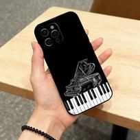 Music Piano Keyboard  Phone Case For iPhone 17, 16,15,14,13,12,11 Plus,Pro Max, Others Soft Black Cover iPhone14