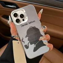 Sherlock Holmes Classic British Phone Case For iPhone 17,16,15,14,13,12,11 Plus,Pro Max,XS,White Silver  phone case iPhone15pro
