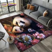 3D Cute Panda Animal Cartoon Area Rug – Soft Non-Slip Floor Mat for Living Room & Bedroom | Kids Room Sofa Decor, Gift 60x90cm(23x35in)