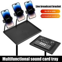 1Pc 25X18Cm Projectors Tray Tripod Stand Sound Card Projectors Tray Platform Holder Black Plastic 1/4In Screw Adapter