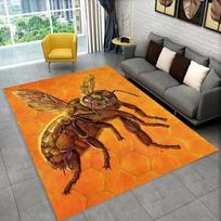 3D Honey Bee Insect Cartoon Area Rug,Carpet Rug for Home Living Room Bedroom Sofa Doormat Decor,kid Play Non-slip Floor Mat Gift 40cm x 60cm