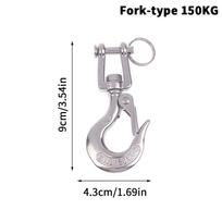 304 Stainless Steel Trigger Clevis Swivel-Eye Lifting Snap Tone Hook Wire Rope Lifting Hook With 150/ 350/650Kg Loading Capacity as the picture