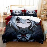 Anime Genshin Impact Arlecchino Bedding Set Duvet Cover Bed Set Quilt Cover Pillowcase Comforter King Queen Size Boys Adult 135x200cm