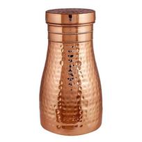 Krishna Pure Copper Hammered Bedside Water Bottle Set – 1 Liter (Pack of 2) | Elegant Bedroom Carafe Bottles