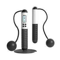 Anti-Skid Ropeless Jump Rope With Counter Digital Skip Rope Useful Counting Skipping Rope  Adult juoda balta spalva