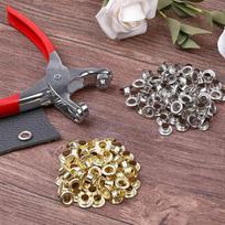 ABBY-401Pcs 1/4Inch 6Mm Grommet Eyelet Pliers Kit, Grommet Tool Kit With 400 Metal Eyelets In Gold And Silver,Eyelet Grommets