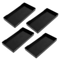 ABBY-4X Plastic Rectangular Design Lunch Food Tray Salver Black juoda