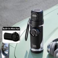 690 ML 2-in-1 Ventiliatoriaus Puodelis Dvigubos Paskirties Ventiliatorius Vandens Buteliukas Šalto Gėrimo Vandens Puodelis Vasara With Spray Black
