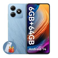 Atnaujintas Blackview WAVE 8C Android 14 6GB RAM 64GB ROM išmanusis telefonas mėlyna