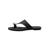 Nangang Holiday~ Sheepskin version retro round flip-flops open-toed flat-bottomed vacation cool slippers women's summer wear 35