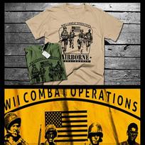 Airborne Paratrooper t-shirt Military air assault infantryman combat veteran tee L