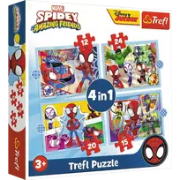 TREFL SPIDER-MAN 12+24+20+15 dėlionių rinkinys „Spidey“