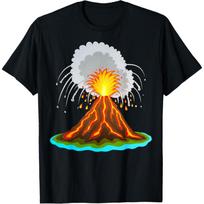 Coolster volcano, eruption, volcanic eruption, lava, magma T-Shirt S juoda