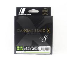 Major Craft Dangan Braid X Line X8 200m P.E 1.5 Green DBX8 200/1.5GR (2422) žalia