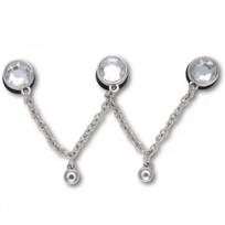 Crocs Silver Triple Gem Chain Jibbitz Pack 10017734 FREE