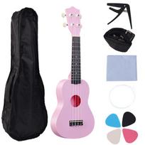 21-inch Carbon Fiber Colored Ukulele with Backpack Accessory Set for Beginners