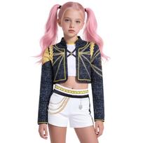 Karštas Filmas KPop Demonų Medžiotojų Kostiumas Mergaitė Cosplay KPop Dainininkai Šokis Vaidmuo Helovinas Demonų Apranga Viršus + Kelnės + Aksesuarų Rinkinys 100 juoda