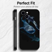 Vandenyno Ryklių Banginių Dizaino Telefono Dėklas 17 16 15 14 13 12 11 Mini XS XR X 6S 6 Pro Max Plus Juodas Minkštas Dangtelis iPhone13PRO