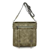 Vintage Messenger Bag Women's Large Capacity Commuter Shoulder Bag Crossbody Bag žalia