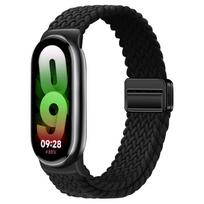 Braided Nylon Strap for Xiaomi Mi Band 10/9/8 NFC Ceramic plate Smart Watch Replaceable wristband Correa for Xiaomi Mi Band 9/Mi Band10 plate Bracelet Mi Band8/9/10/NFC/ceramic
