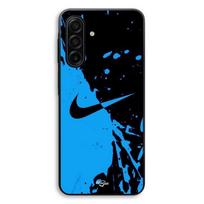Telefono dėklas - MANIACASE - Samsung Galaxy A57 - Silikonas TPU - Nike logotipas - Juodas ir mėlynas juoda