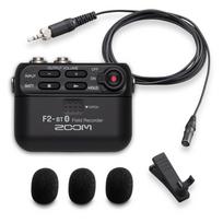 ZOOM Lavalier Microphone Float Bluetooth for Black F2-BT Included, 32-bit Recording, Distortion-Free Ultra-Compact Recorder, Compatible, YouTube/Vlog