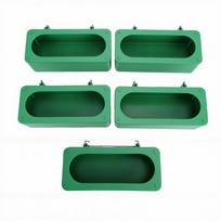 5pcs Bird Cage Feeder Anti Splash Plastic Hanging Food Water Dispenser for Small Pets Parrots Budgies Pigeon Large Green žalia