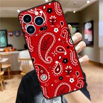 Red Bandana Paisley Case For iPhone 17 16 15 14 13 12 11 Pro Max Mini Plus 16e 17 Air Bumper Cover Accessories iPhone 14Pro MAX