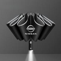 Umbrella with LED Reflective Strip Rain Wind Umbrella For Nissan sentra Serena maxima Versa Juke Micra rogue tiida x-trail nismo