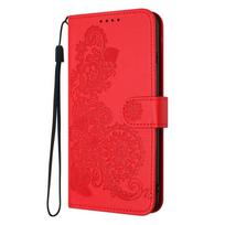 For Xiaomi Redmi 13 Case Paisley Leather Flip Stand Case on For Ximi Redmi13 Wallet Cover For Xiaomi Redmi 13C Phone Cover Coque for Redmi 13C 5G raudona