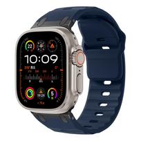 Sport Silicone Strap for Apple watch ultra 2 band 49mm 44mm 45mm Stainless Steel correas bracelet iwatch Series 9 8 7 SE 10 46mm 42 44 45 49 S10-46mm vidurnakčio mėlyna spalva