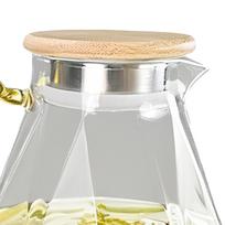 Glass Pitcher with Lid 2L Large Capacity Beverage Container with Handle Glass Tea Pitcher for Cold Water Tea Coffee Juice China Mainland