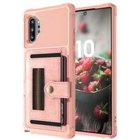 for Samsung Galaxy Note 20 S21 Ultra 10 9 S20 S21 S10 S9 Plus S10e S10+ Case Leather Multi Card Holder Wallet Retro Luxury Cover for Samsung S21 Plus rožinio aukso spalvos