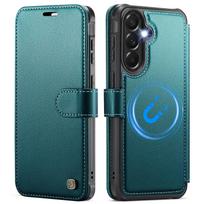 For Samsung Galaxy A36 A37 A56 A57 5G Wallet Case, Magnetic PU Leather Flip Cover with RFID Card Holder, Stand, Slim Shockproof For Galaxy A36 5G žalia