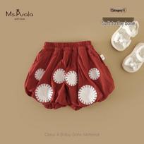 MS.PUALA Girls' Summer Breathable A-Class Flower Bud Shorts 100 cm raudonos languotos spalvos