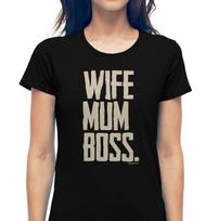Wife Mum Boss T-Shirt Mens Womens Tees Top Ladies Funny Mothers Day Birthday Gift  Top S