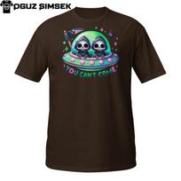 You Can’t Come Grim Reaper UFO T-Shirt Mens Womens Tees Top | Funny Pastel Goth Alien Graphic Tee M