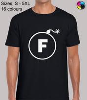 F Bomb Funny Comedy Rude Joke Regular Fit T-Shirt Mens Womens Tees Top Top TShirt Tee for Men S