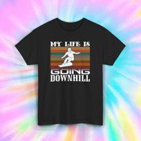 Funny Snowboard Shirt S-5XL My Life Is Going Downhill Snowboarding Tee S