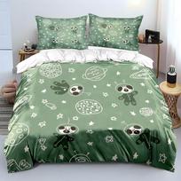 Alien Teddy Bears And Planets Print Bedding Set 1 Duvet Cover 2 Pillowcases For Adult And Children Luxury Gift Full Size EU Twin 135X200cm&set