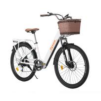 Cysum Cityrun-26 Elektrinis dviratis Suaugusiems 250W Variklis 36V10AH Baterija 26  Stori Padangų Elektrinis Dviratis balta