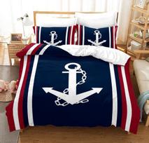 New Nautical Ocean Anchor Bedding Sets Ocean Spirit Duvet Cover King Queen Single Size Bed Linen With Pillowcase Teens Boys Gift EU Twin(135x200cm)
